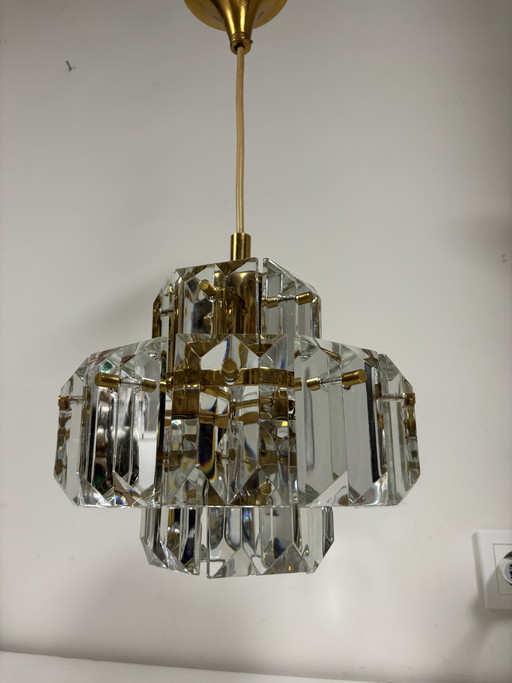 Kinkeldey Kroonluchter Messing & Kristal - Mid-Century