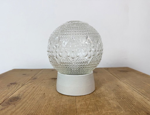 Plafonnier vintage en porcelaine blanche, années 1970 – plafondlampen, Glass, Ceramic (photo 2 of 13)