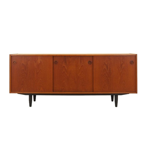 Buffet en teck, design danois, années 1970, fabriqué au Danemark