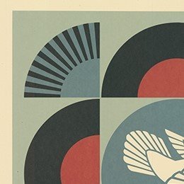 Geometrische duif - Gesigneerde kleurenoffset-lithografie van Shepard Fairey (2022)