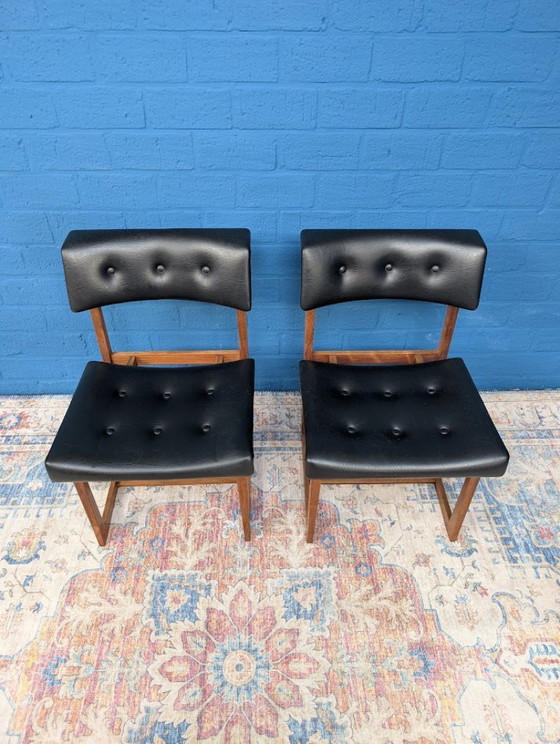 2x Sedie Vintage, Henning Sørensen, Anni '60 – Danex, Sedie da pranzo, Wood, Leather (photo 4 of 9)