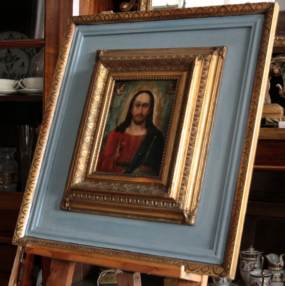 Image 1 of Orthodoxe Ikone "Christus Pantokrator" XVIII Jahrhundert Russisches Gebiet