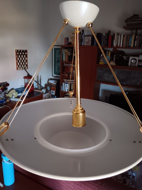 Rare Vintage Fabbianb Chandelier – Metal, Glass (photo 4 of 5)