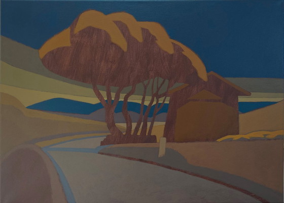 Image 1 of Cuadro original "High Sky", 70 x 50 cm, incl. marco de madera auténtica para sombra y colgador