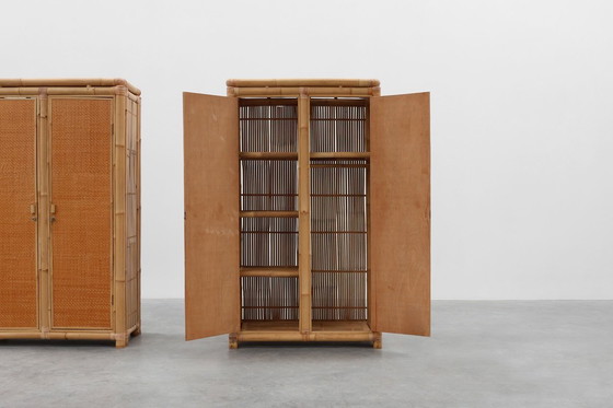 Image 1 of  Mid-eeuwse kast van bamboe en rotan, Italië ca. 1960