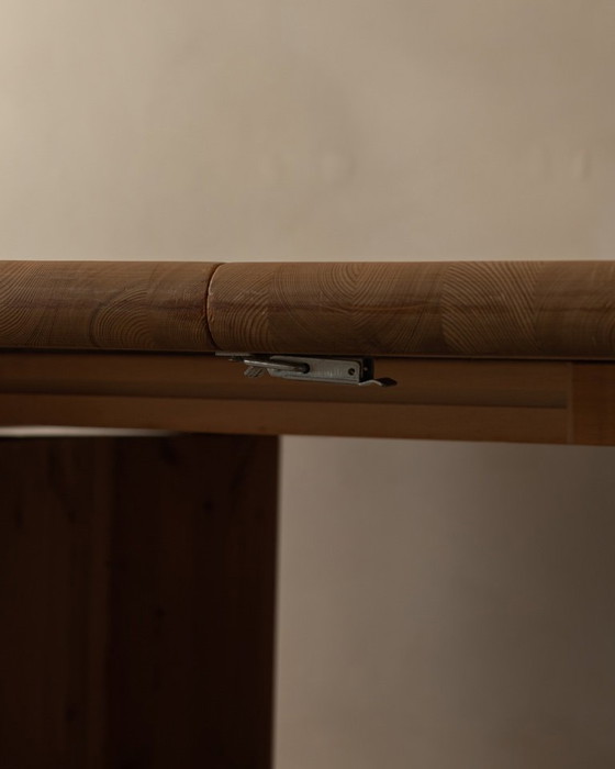 Image 1 of Vintage Danish Pine Round Extendable Dining Table Modul Møbler, Vinderup A/S 1980s