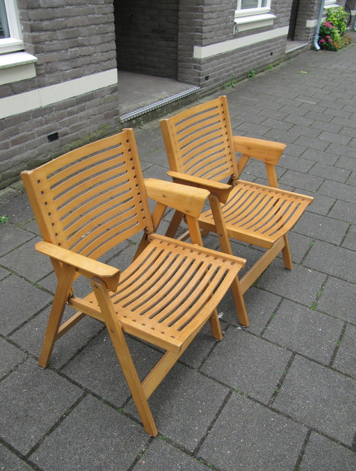 2x Rex Inklapbare Fauteuils Door Niko Kralj Voor Stol