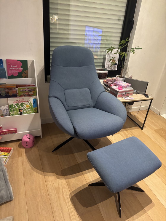 Image 1 of Bolia saga + poef blauw