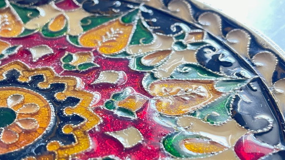 Image 1 of Vintage messing bord met vakjes