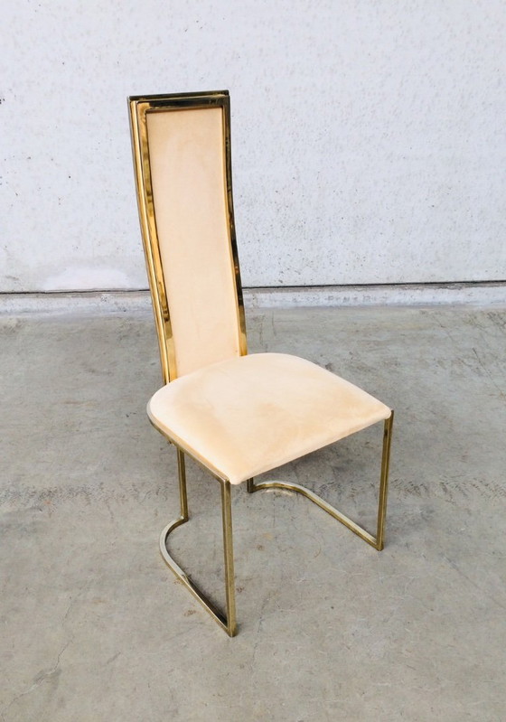 Image 1 of Set di 8 sedie da pranzo Hollywood Regency Design di Belgo Chrom, anni '70