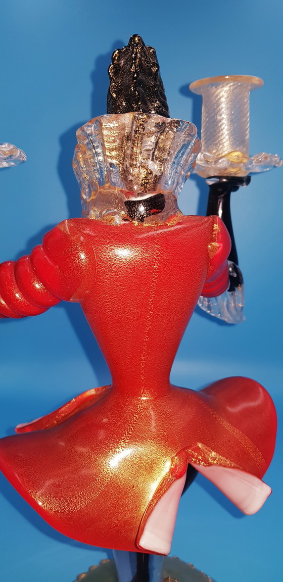 Image 1 of Escultura de cristal de Murano de los años 50 con hojas doradas 