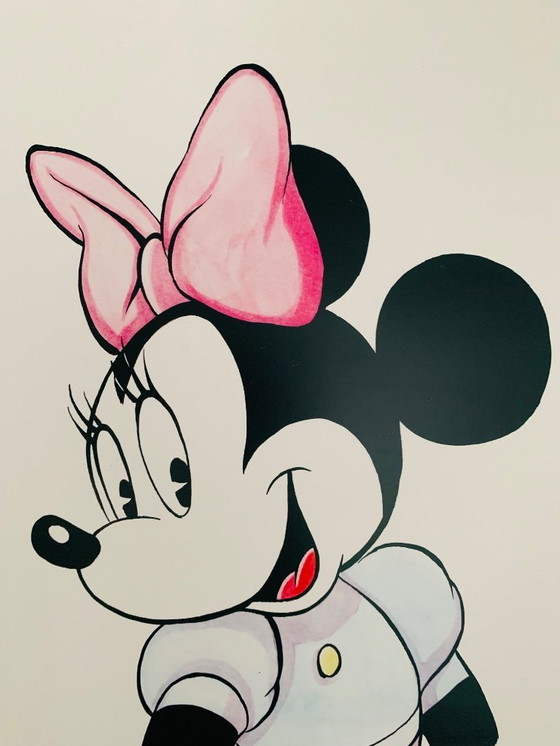 Image 1 of Handsigniert und nummeriert von Patrick Block: "Minnie Mouse". Limitiert auf eine Auflage von 999 Exemplaren, Portraitdruck.