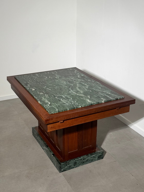 Art Deco Green Marble Dining Table (photo 2 of 6)