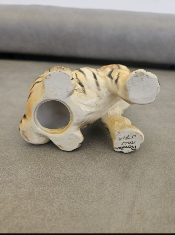 Image 1 of Tiger figurine porcelain by Ronzan Italy ~1950