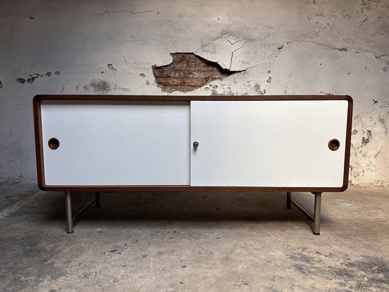 Image 1 of Vintage Pastoe sideboard – wenge & white sliding doors