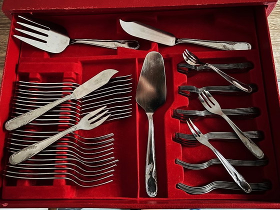 Image 1 of Set di posate Ascinox da 124 pezzi a 2 cassetti