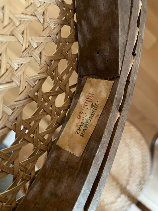 6x Wiener Geflecht Stühle Thonet-Bugholzmöbel ZPM Radomsko