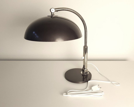Image 1 of Hala Zeist desk lamp, anthracite-colored vintage MCM lamp, industrial lamp, mid-century modern table lamp