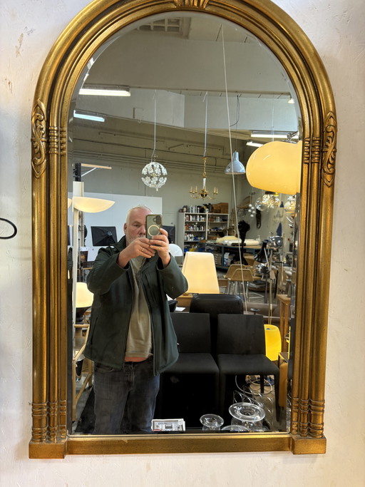 Miroir vintage doré Deknudt Belgique style Hollywood Regency