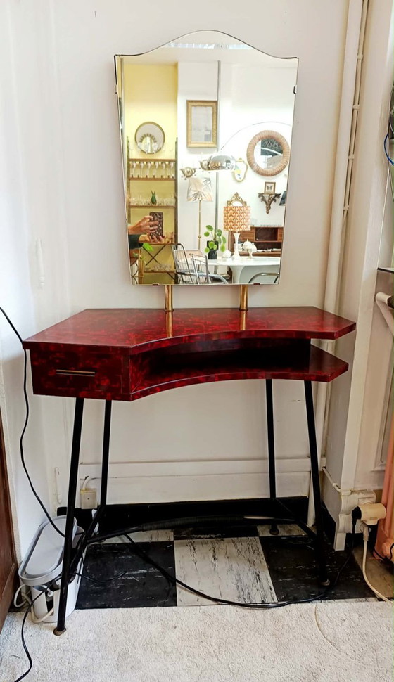 Image 1 of 1950s marbled Formica dressing table