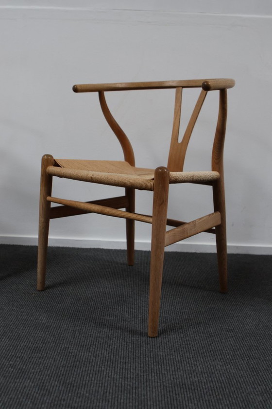 Image 1 of 4x Hans J. Wegner CH24 Sedie a spina di pesce in quercia, anni '70 Danimarca