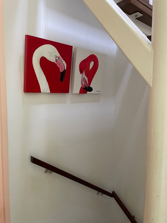 Image 1 of 2 paneles de flamencos