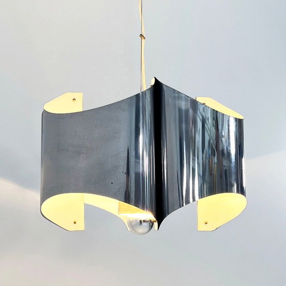 Image 1 of Folded Chromed Chandelier, 1970s