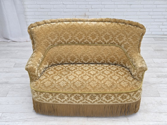 Image 1 of Sofá danés de dos plazas de los años 50, terciopelo verde/Honing Furniture