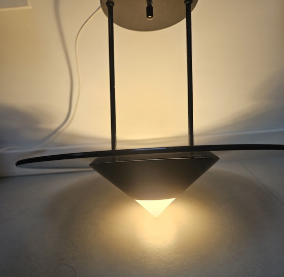 Vintage Space Age UFO Pendant Lamp 80s Postmodern – Massive, Ceiling lights, Metal, Glass (photo 2 of 12)