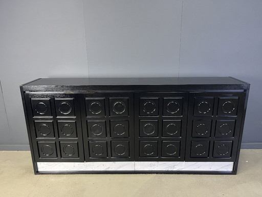Black brutalist credenza, 1970s