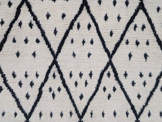 Image 1 of Tapis berbère - 305 cm x 208 cm - blanc et noir Laine