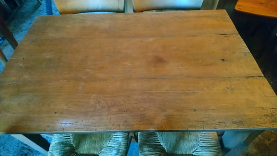 Tavolo con gambe affusolate, abete e faggio – Tavoli da pranzo, Wood, Vintage (photo 7 of 14)