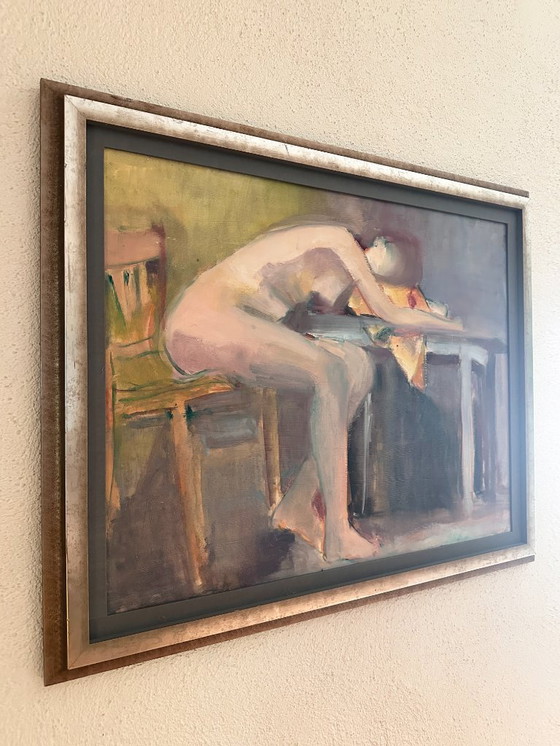 Image 1 of Dipinto figurativo francese originale degli anni '70 firmato Marais