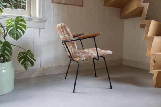 Originele Vintage Gispen Professioneel Gerestaureerd en Gestoffeerd in Nobilis Stof – Fauteuils, Metal (photo 4 of 9)