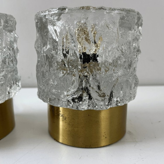 Image 1 of Set (2) tafellampen Peill & Putzler - ijsglas