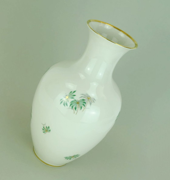 Image 1 of johann seltmann mid century porcelain VASE with outstanding floral decor 1950s