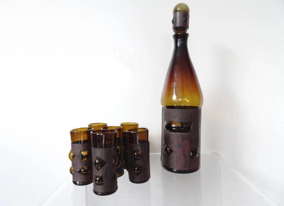 Image 1 of Vintage Mid Century Felipe Derflingher glaswerk brutalist stijl Mexico