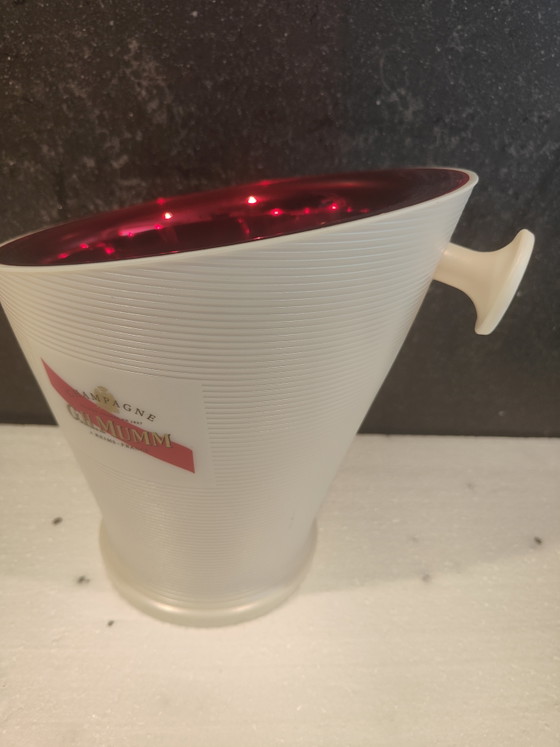 Image 1 of Refroidisseur à champagne français GH Mumm, seau à glace GH Mumm, refroidisseur de bouteille Mumm