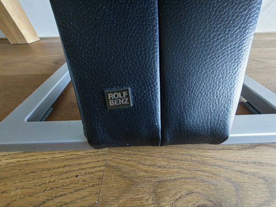 Image 1 of Rolf Benz 7800 Esszimmerstuhl, schwarzes Leder