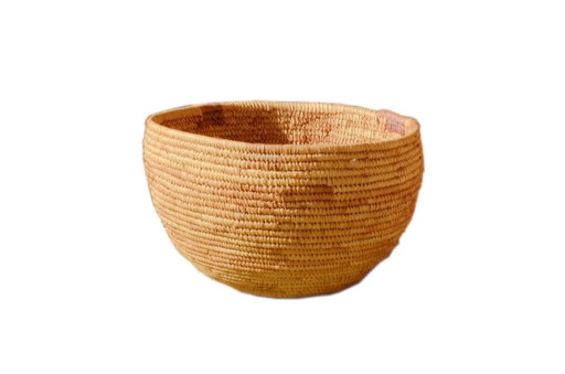 Panier artisanal tissé en feuilles de rotin, Afrique de l’Ouest, 25x16cm – decoratieve objecten, Rattan (photo 2 of 6)