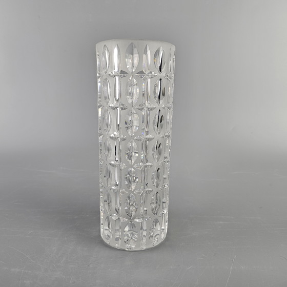 Image 1 of Magnifique vase vintage en cristal à 24% de plomb de Bavière, Allemagne. Années 1960/70. Verre de cristal.