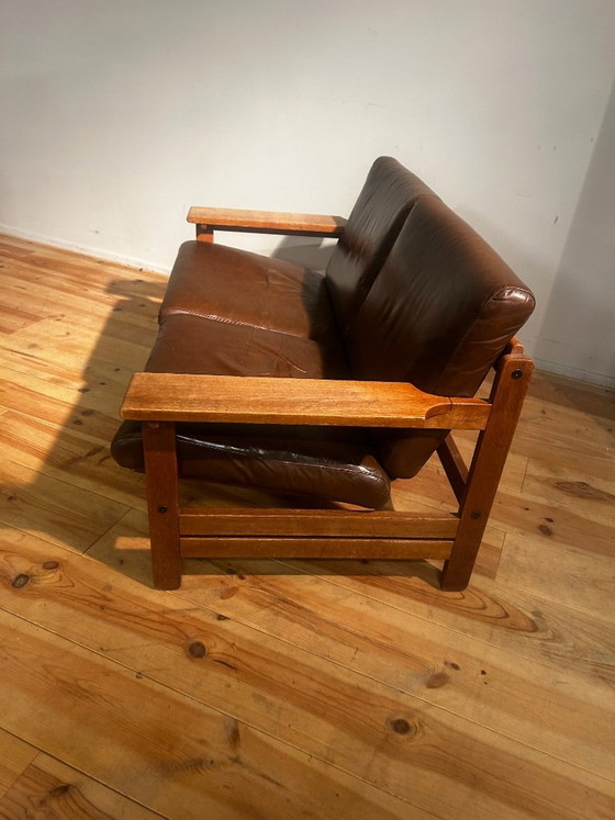 Mid-Century Two-seater in Leather Aksel Dahl – KP Møbler, 2 seaters, Wood (photo 5 of 27)