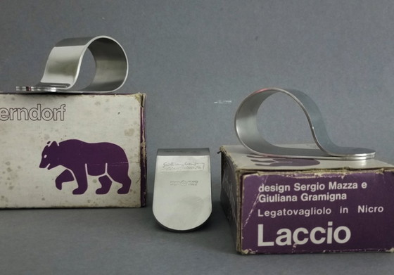 Image 1 of 3x portatovaglioli modernisti Sergio Mazza - Krupp Berndorf Milano anni '70