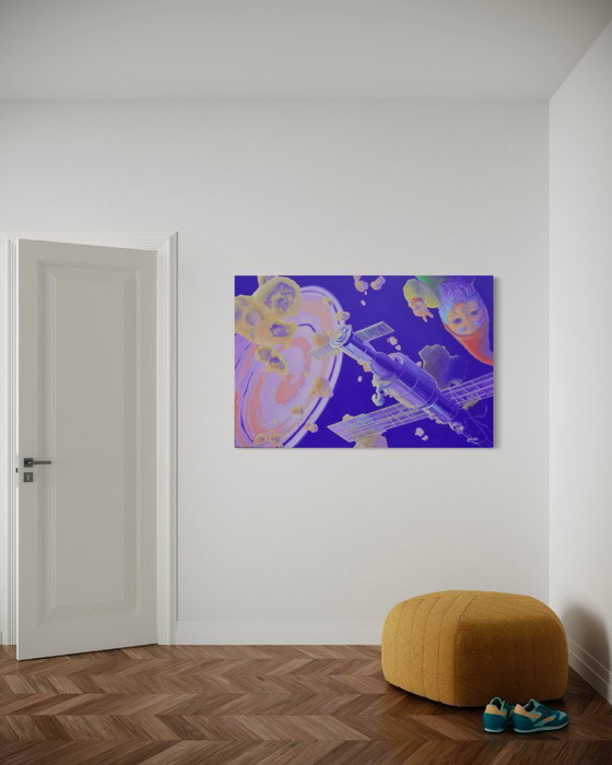 Image 1 of Entre maïs et crème, huile sur toile, 150 x 100 cm, Sandra Kolondam