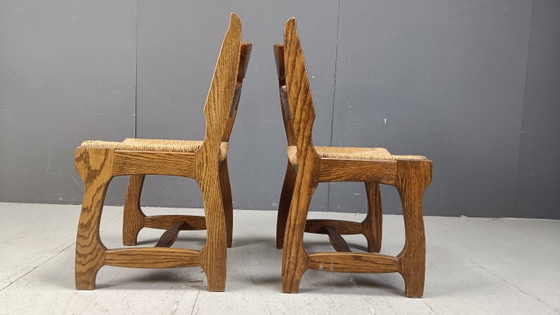 Sedie da pranzo vintage in rovere e vimini, anni '60 – Wood, Wicker (photo 5 of 10)