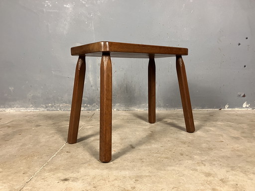 Oak Seventies Brutalist Table Bench