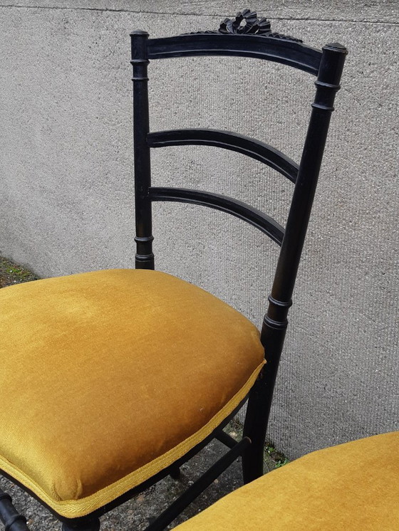 Image 1 of Coppia di sedie Napoleone III in legno annerito