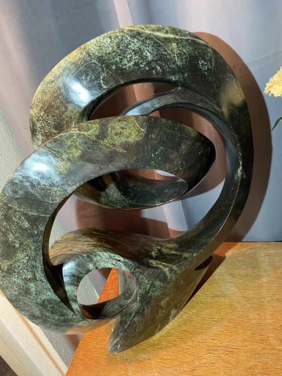 Image 1 of Handmade serpentine Shona sculpture by world-renowned artist Cliff Makore