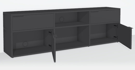 Image 1 of Tylko TV-Ständer in Mattschwarz mit Türen und Schubladen