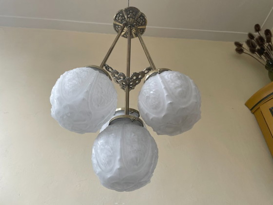 Image 1 of Ceiling lamp Hanging lamp Cherrier & Besnus art deco French